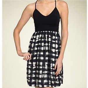 Theory Black Top & Plaid Camisole Silk Mini Dress
